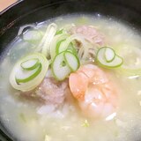 海老と肉団子の中華雑炊